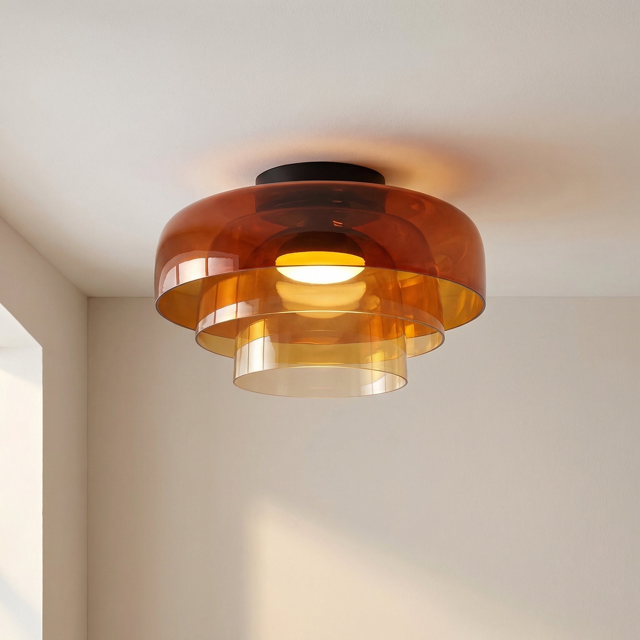 Nordic Bauhaus Glass Layered Ceiling Light