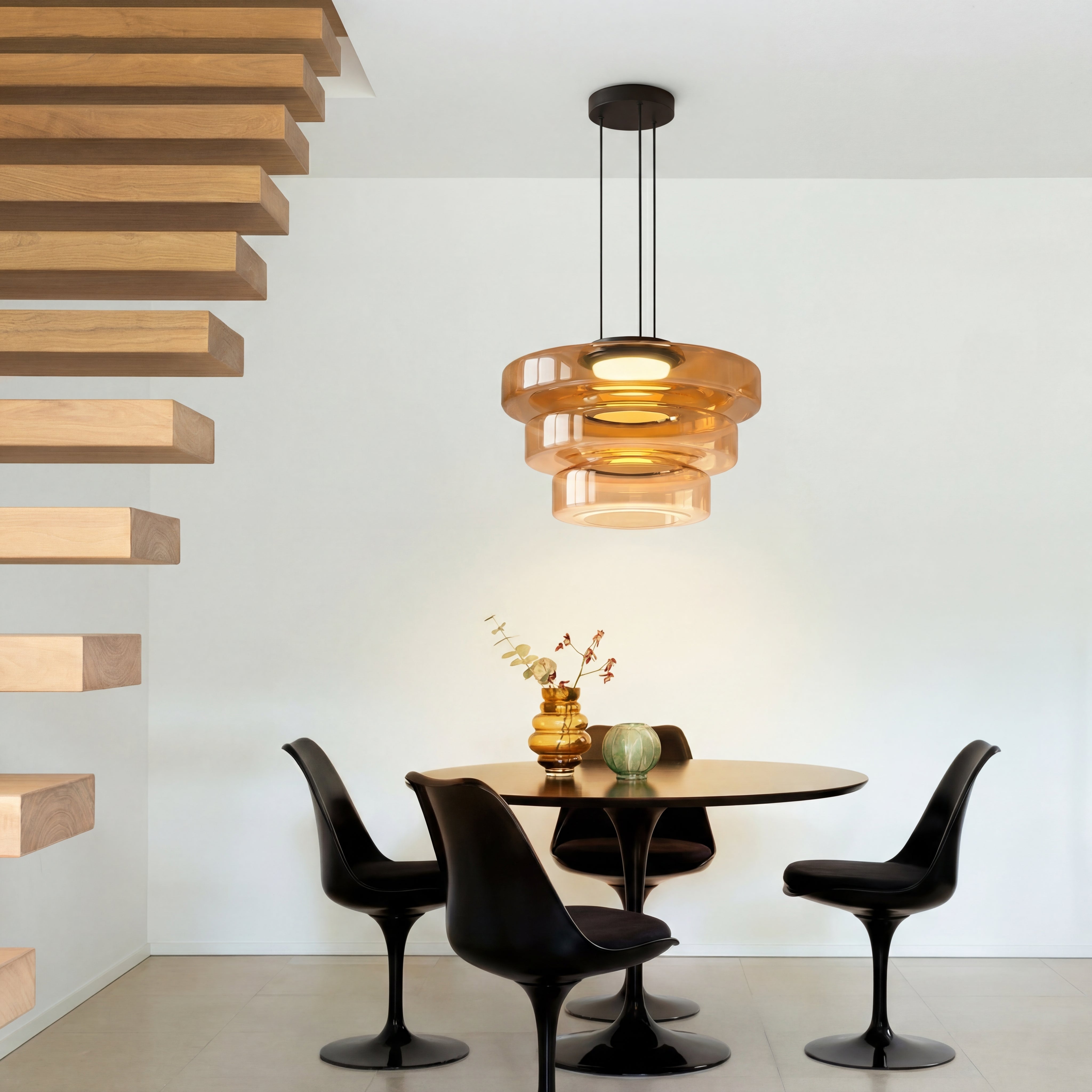 Danish Glass Bauhaus Pendant Light