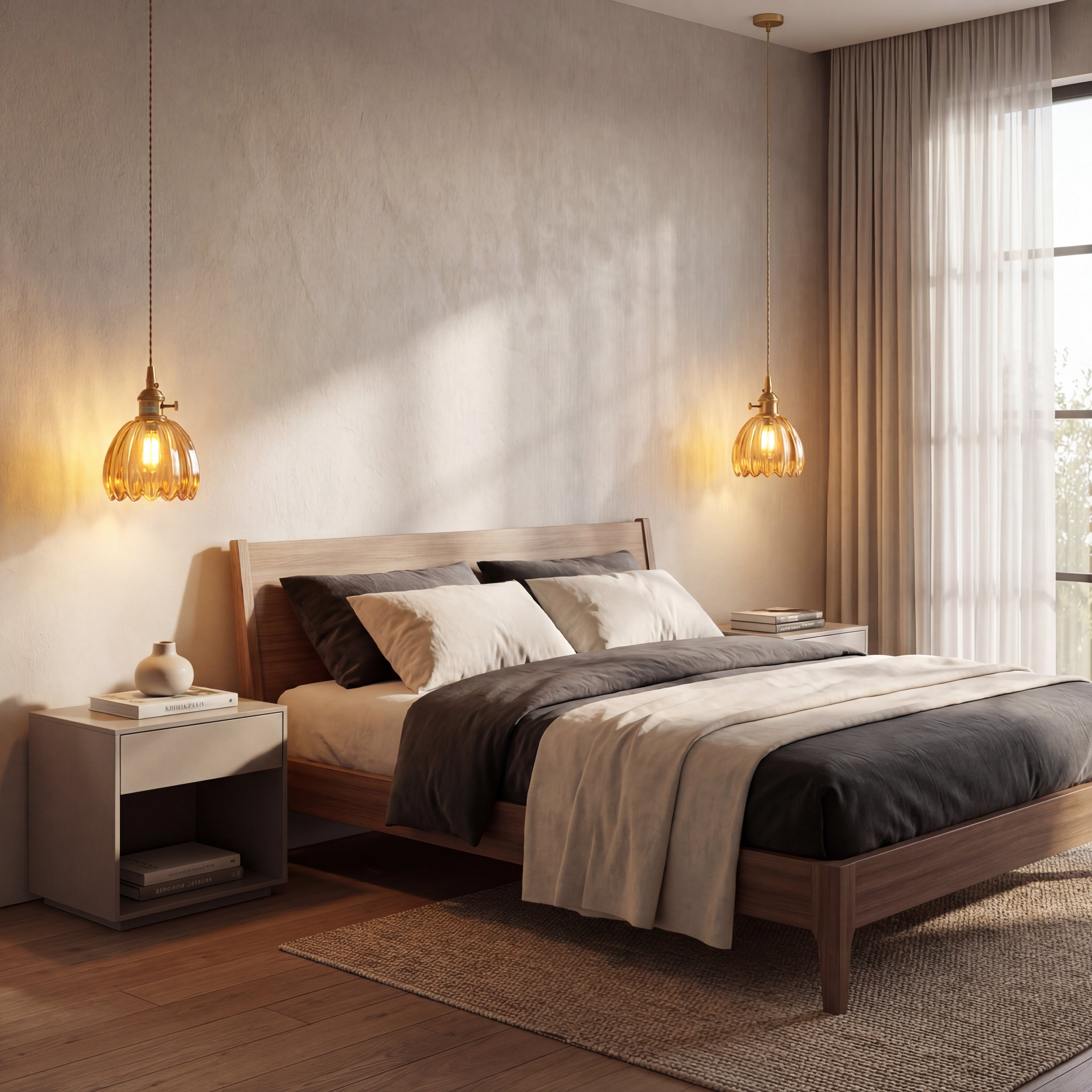 Japanese Glass Pendant Light