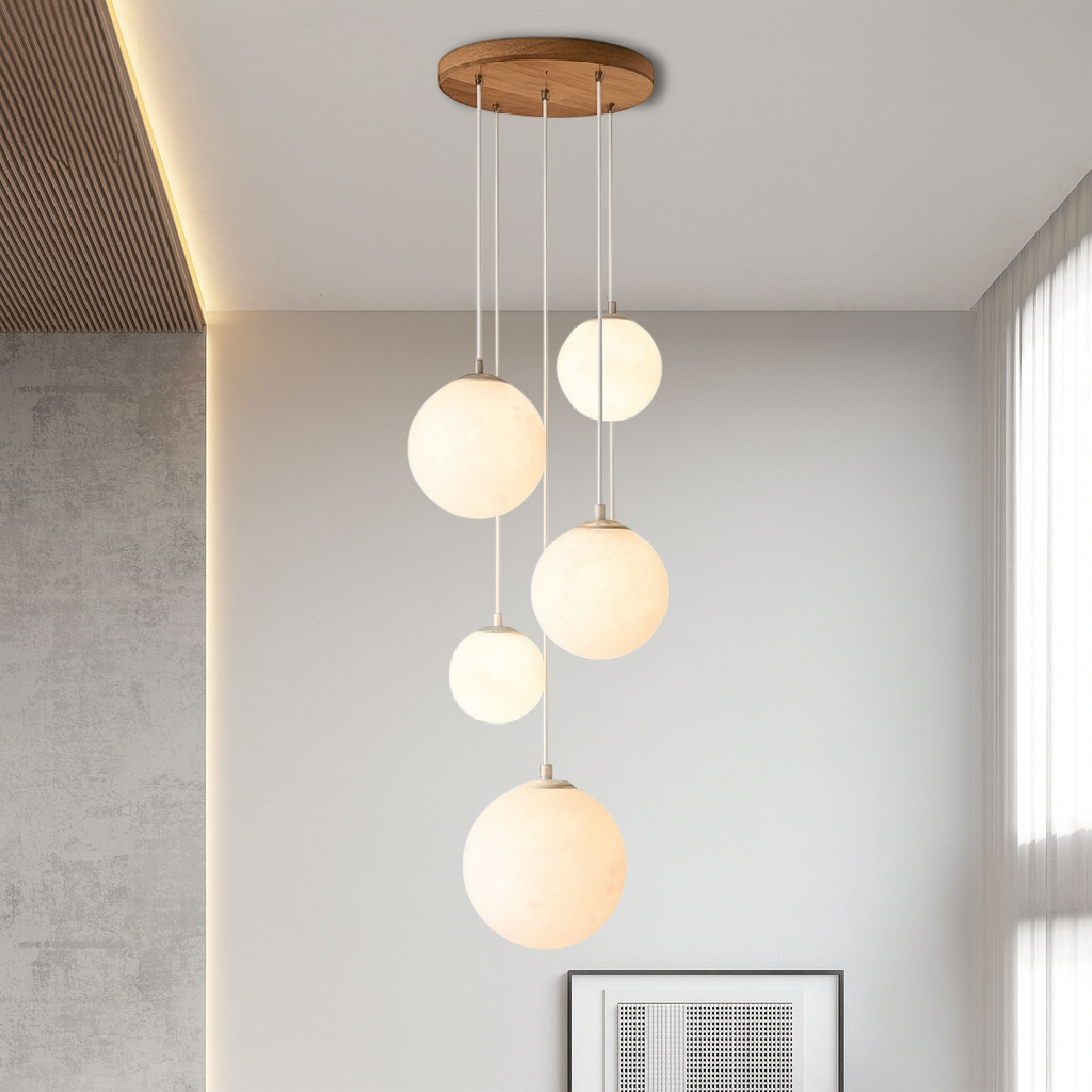 Nordic Moonlamp Staircase Chandelier